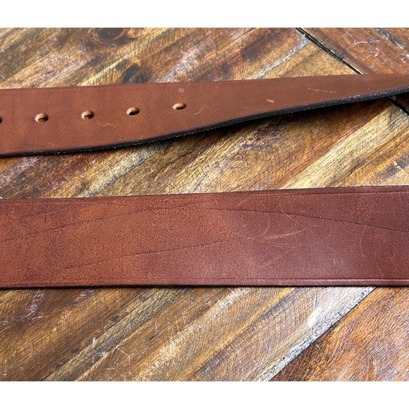 J Crew Genuine Italian Leather Belt Brass Buckle Made in USA Womens L - Picture 4 of 12